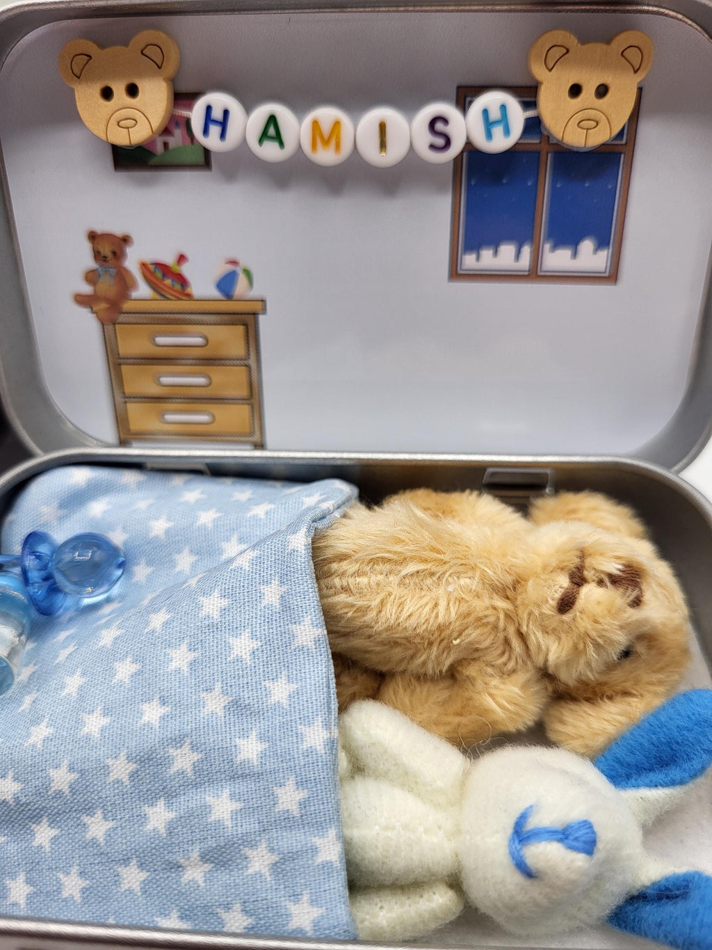 Pocket Teddy Bear in Tin: role play gift