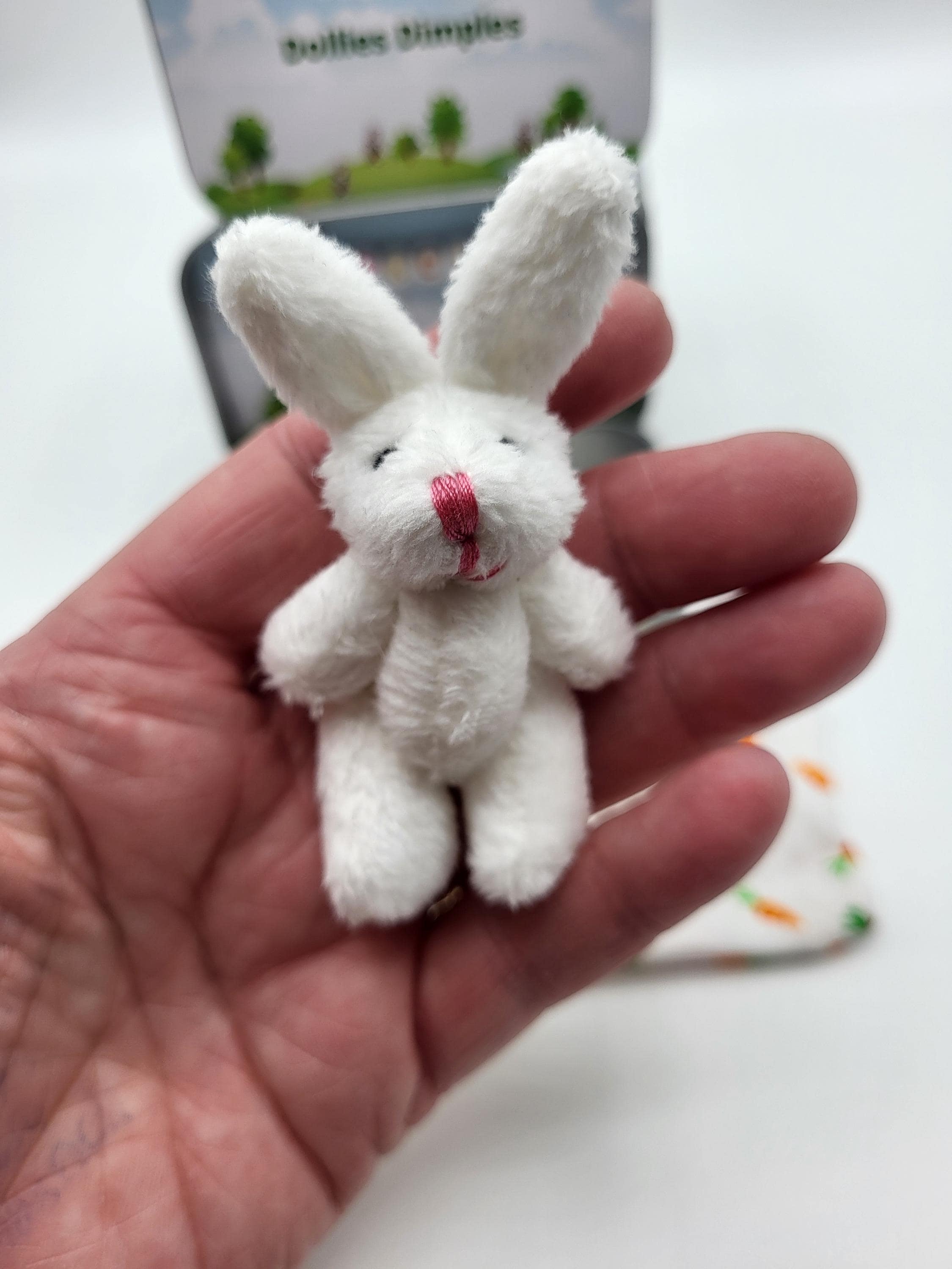 Easter Bunny Plush in Pocket Tin - Miniature Pretend Play
