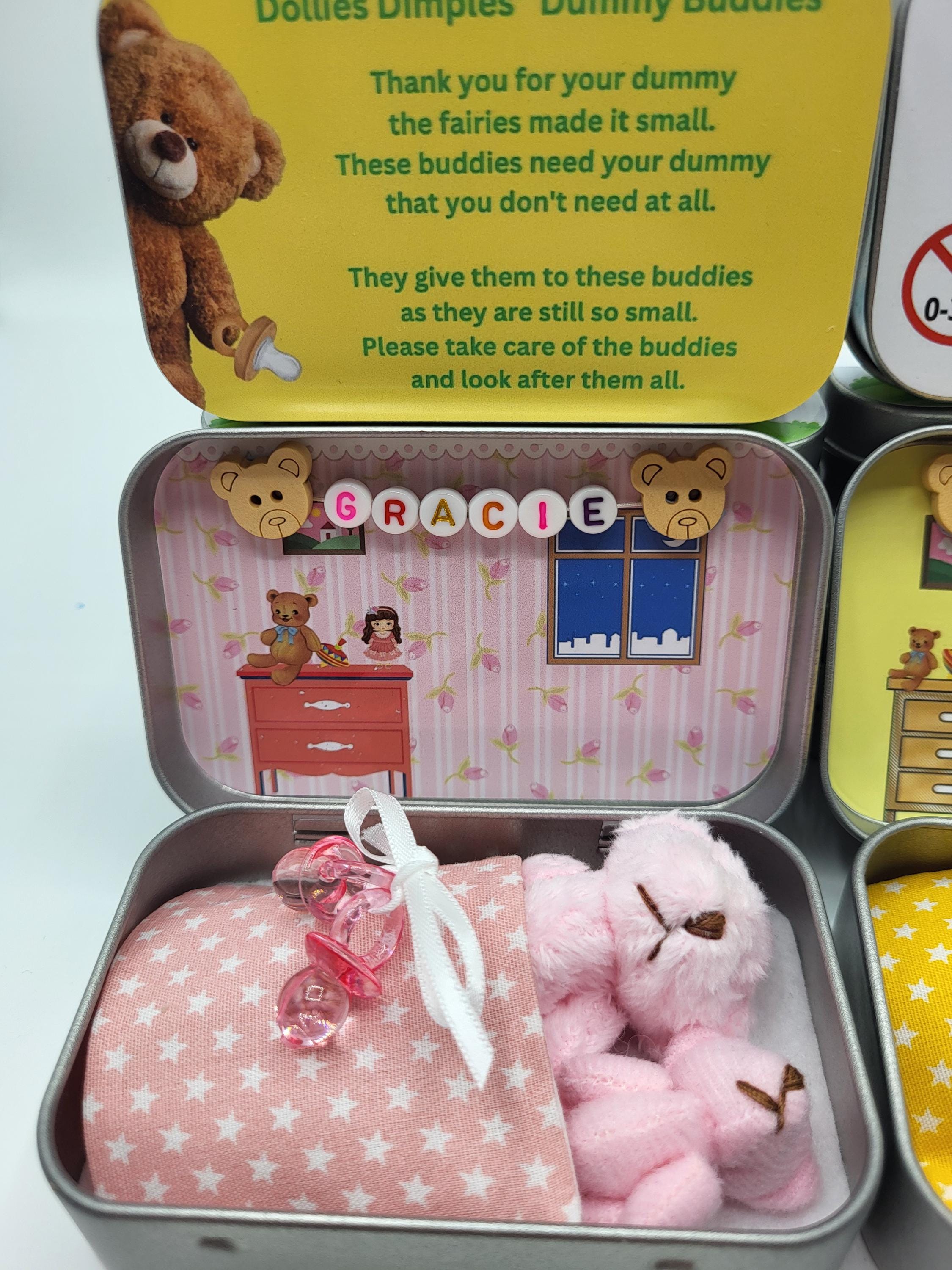 Teddy Bear Dummy Fairy Pocket Tin: Anxiety Support Gift