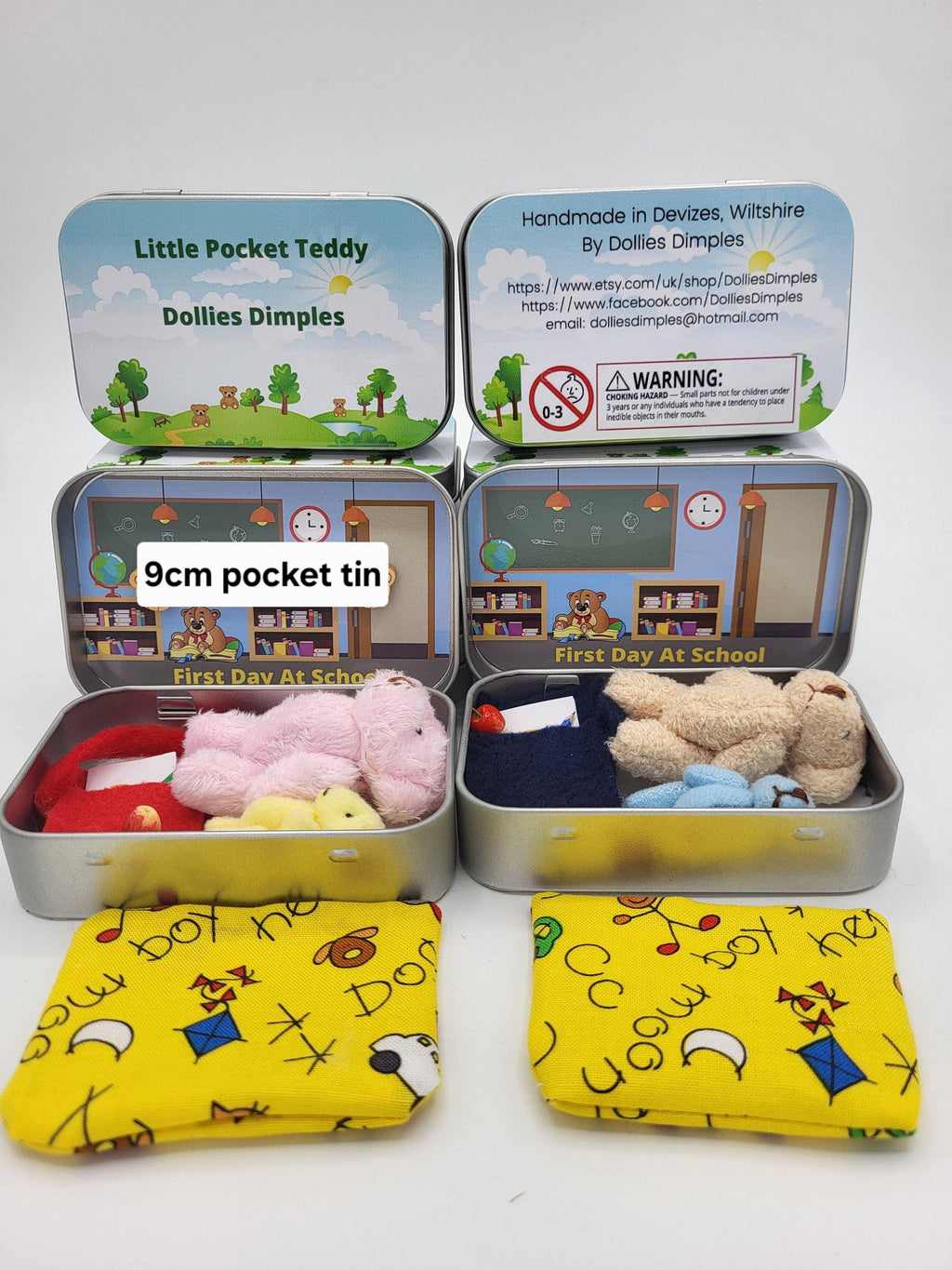 First Day at School Teddy Pocket Tin - Memory Keepsake
