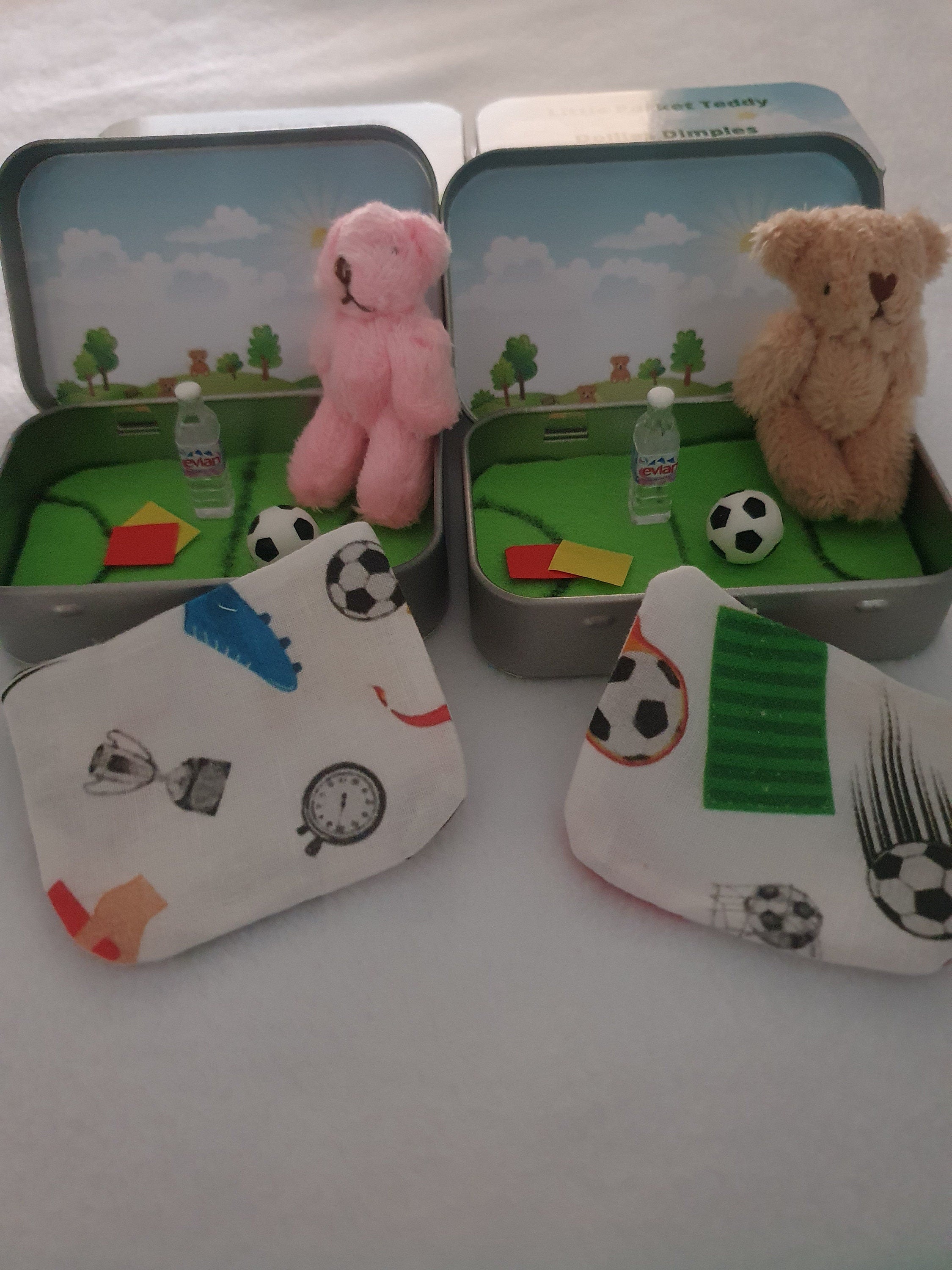 Football Teddy in Tin: Soccer Bear Keepsake Gift