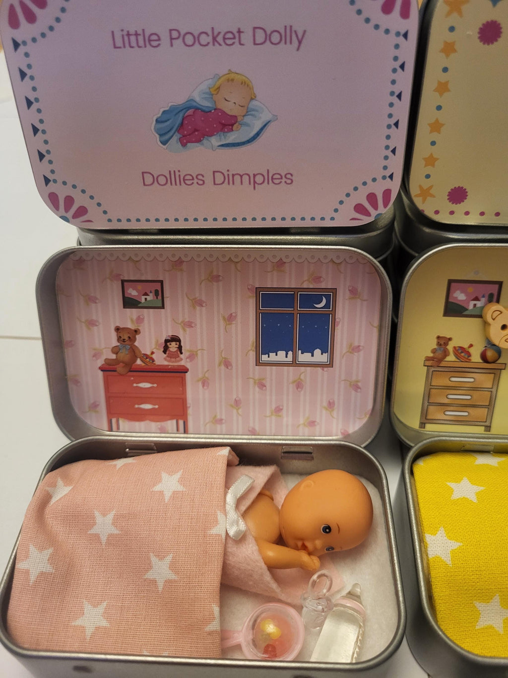 Pocket Baby Doll Bedtime Set in Tin: Portable Travel Toy
