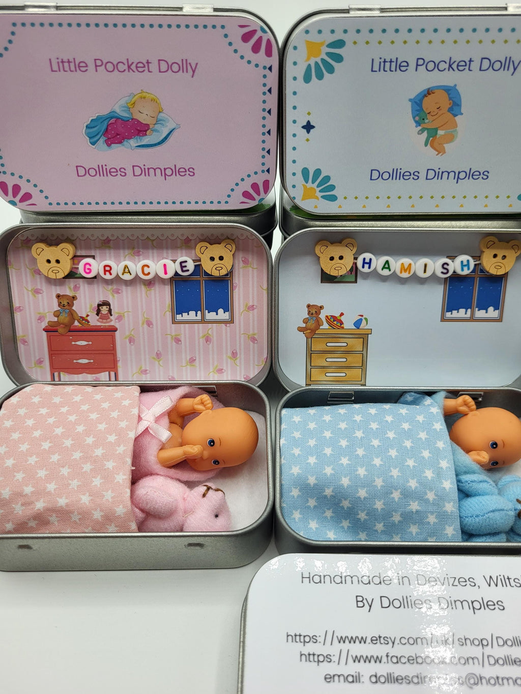 Pocket Baby Doll Bedtime Set in Tin: Portable Travel Toy