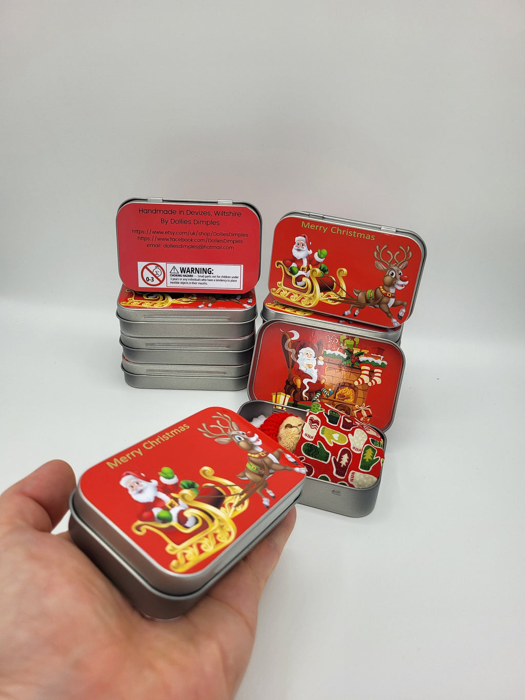 Christmas Teddy Bear in Pocket Tin: Christmas Stocking Filler