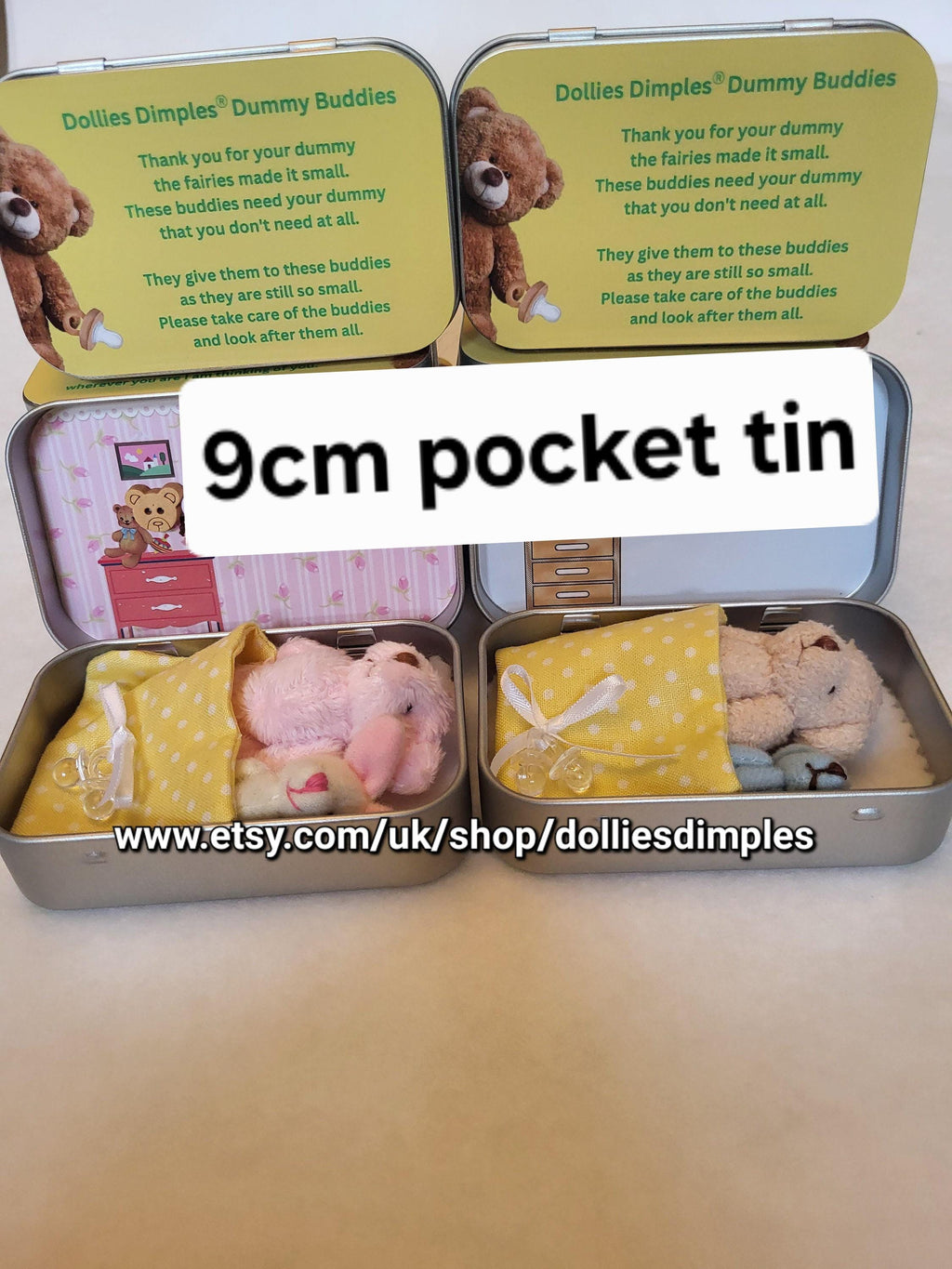 Teddy Bear Dummy Fairy Pocket Tin: Anxiety Support Gift