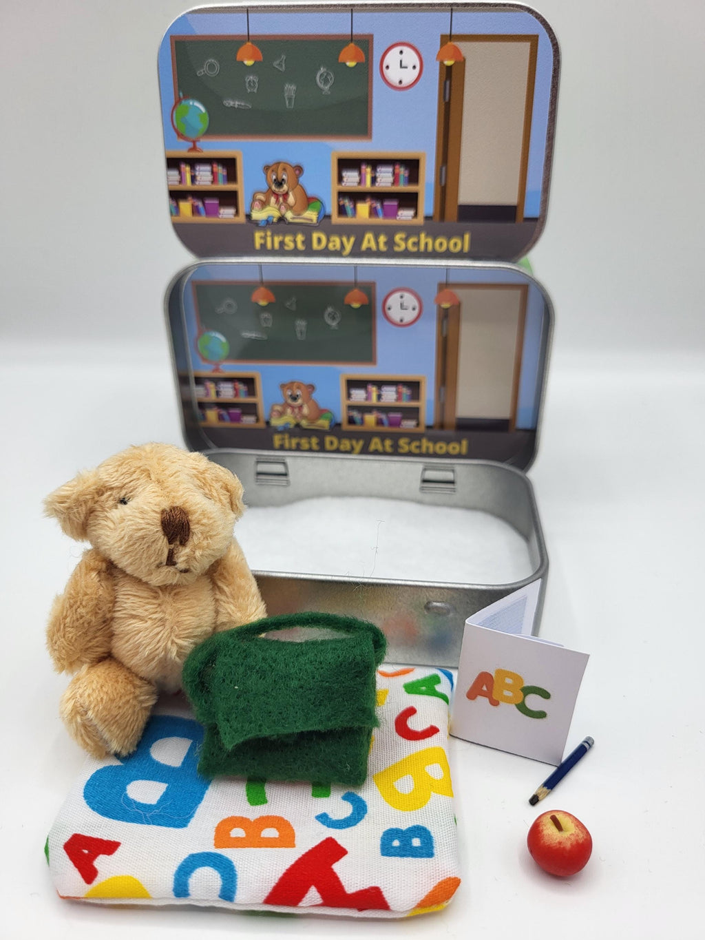 First Day at School Teddy Pocket Tin - Memory Keepsake