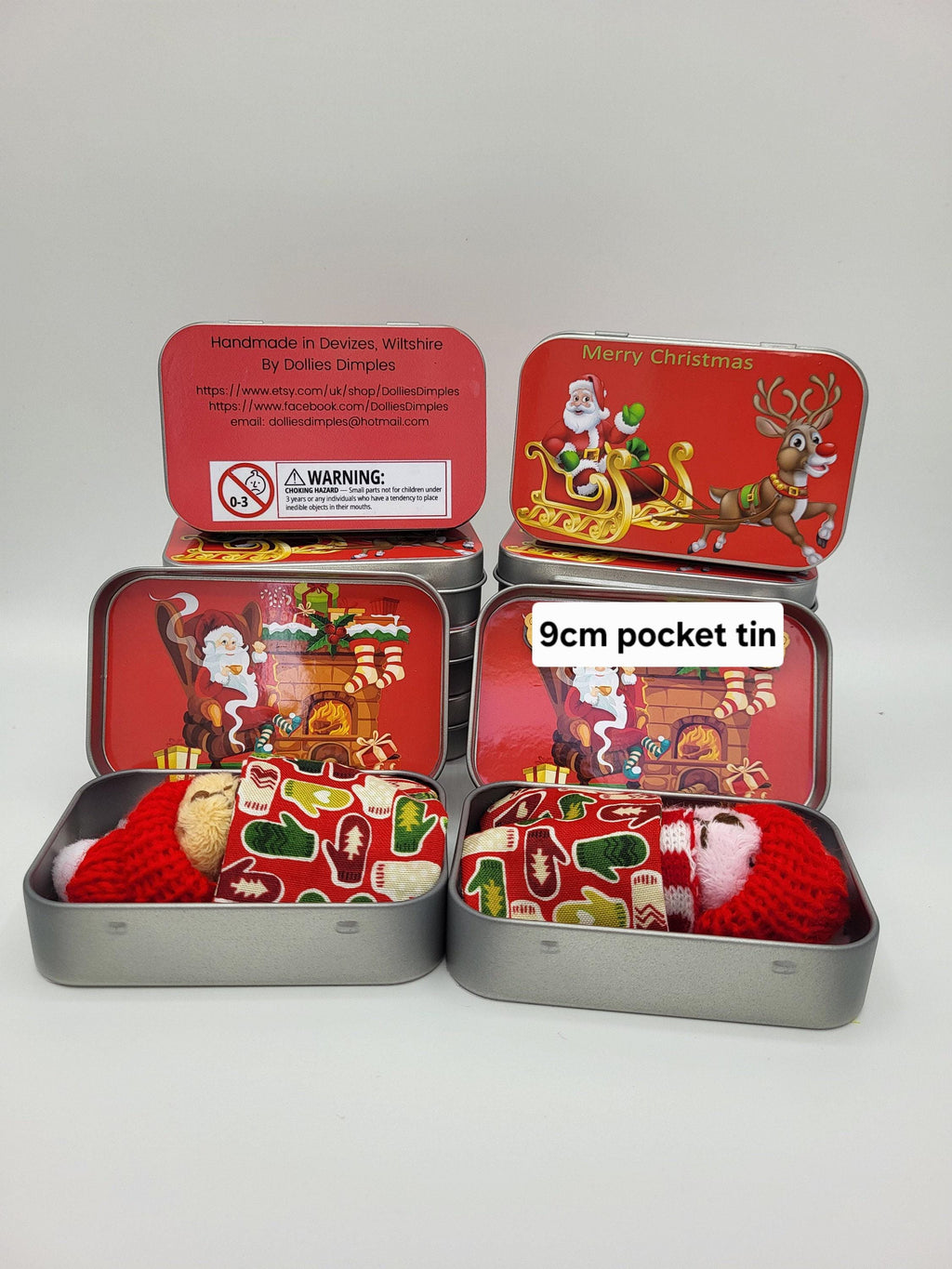 Christmas Teddy Bear in Pocket Tin: Christmas Stocking Filler