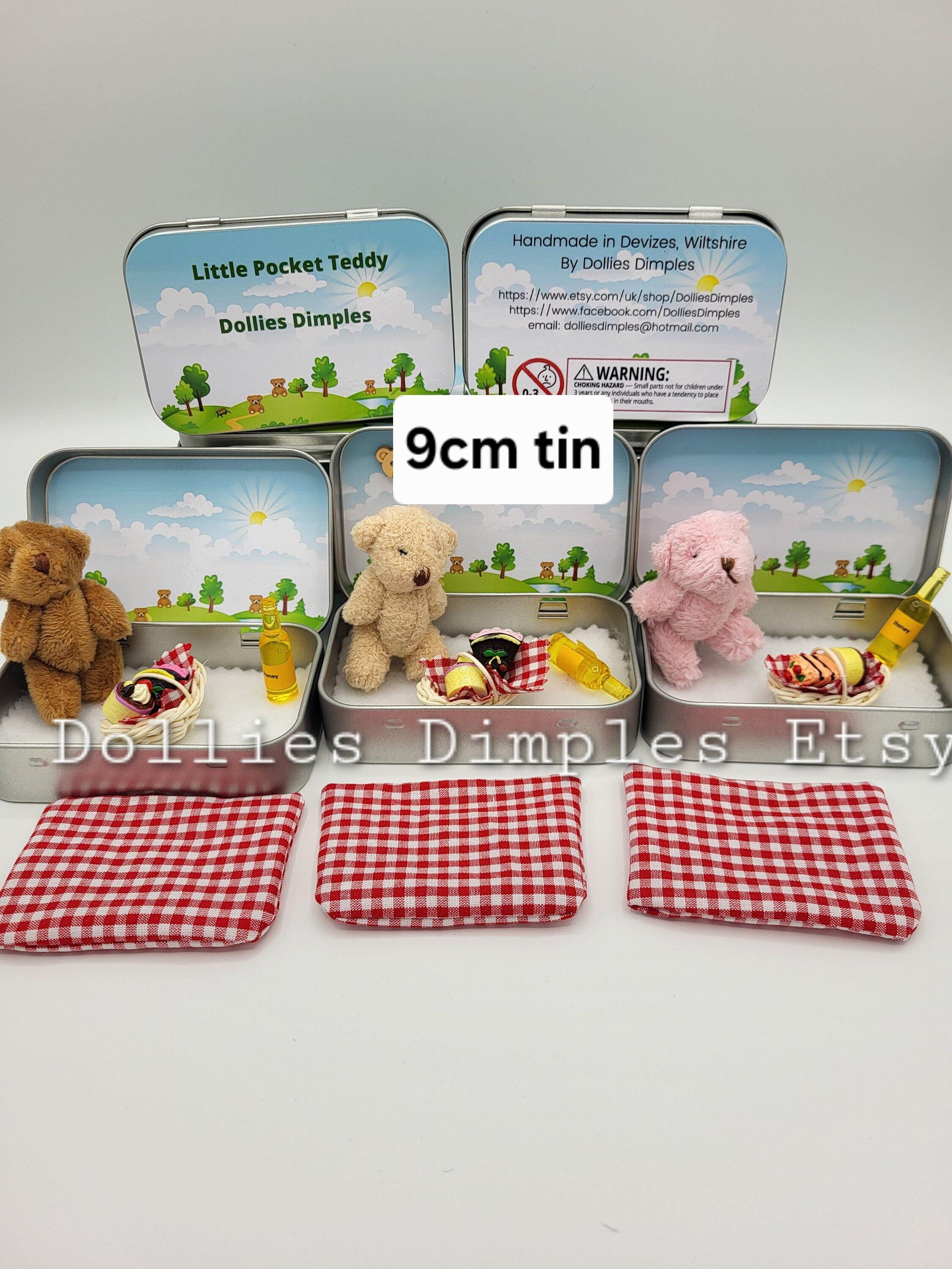 Pocket Teddy Bear Picnic in a Tin: Miniature Plush Gift