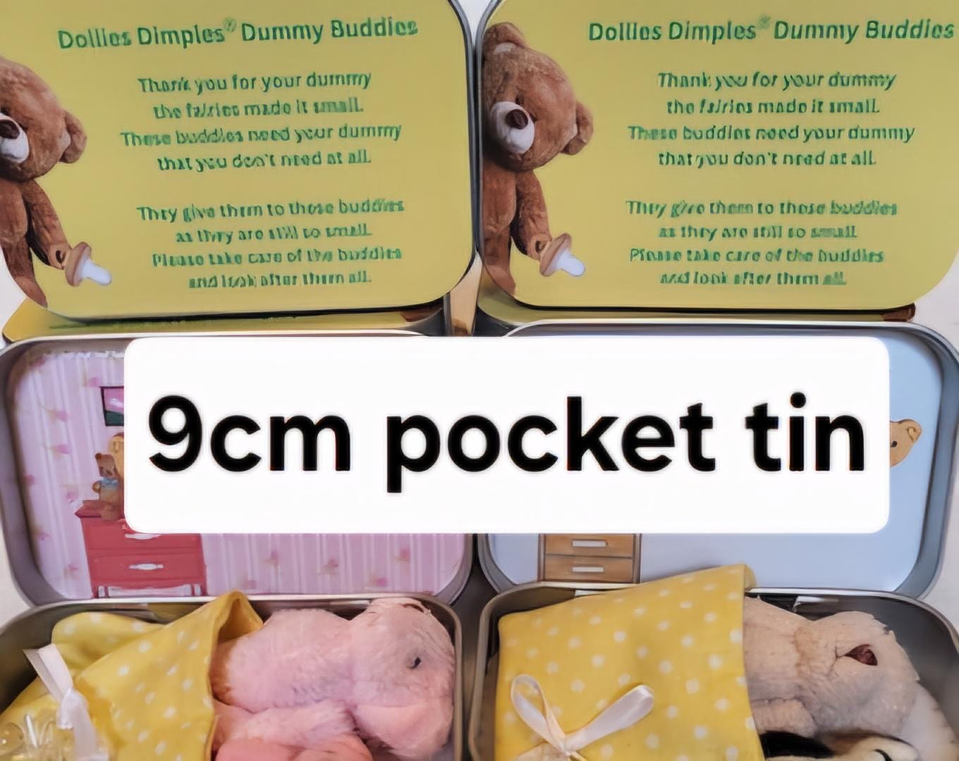 Teddy Bear Dummy Fairy Pocket Tin: Anxiety Support Gift