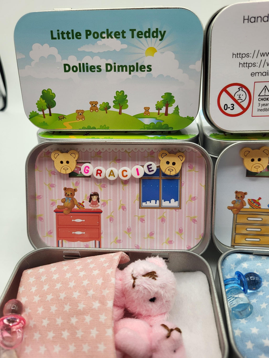 Pocket Teddy Bear in Tin: role play gift