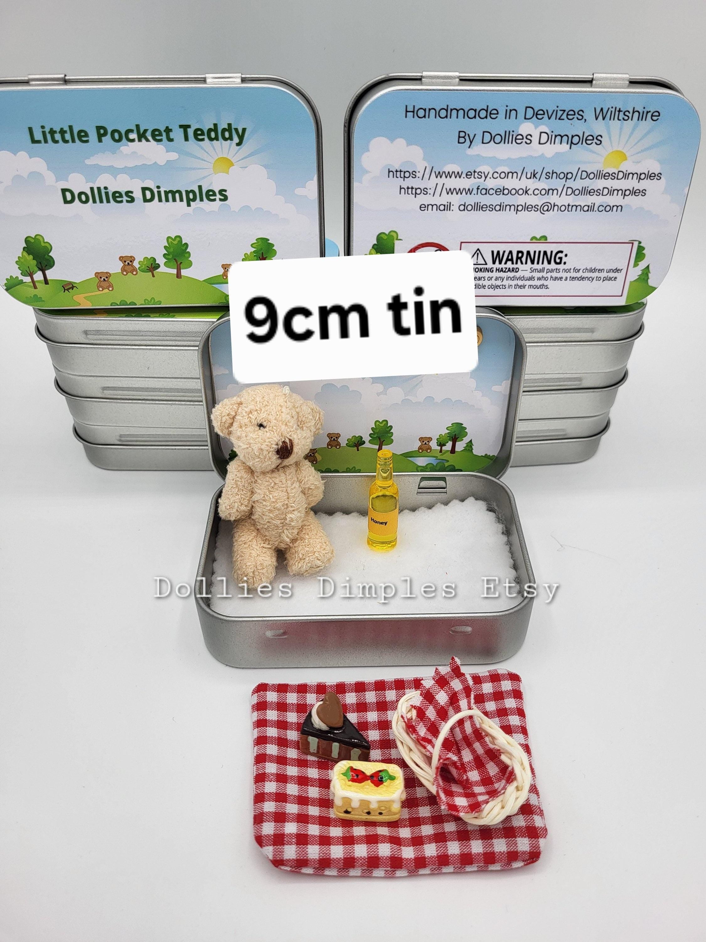Teddy Bear Picnic in a Tin: Miniature Plush Keepsake - Role Play Gift