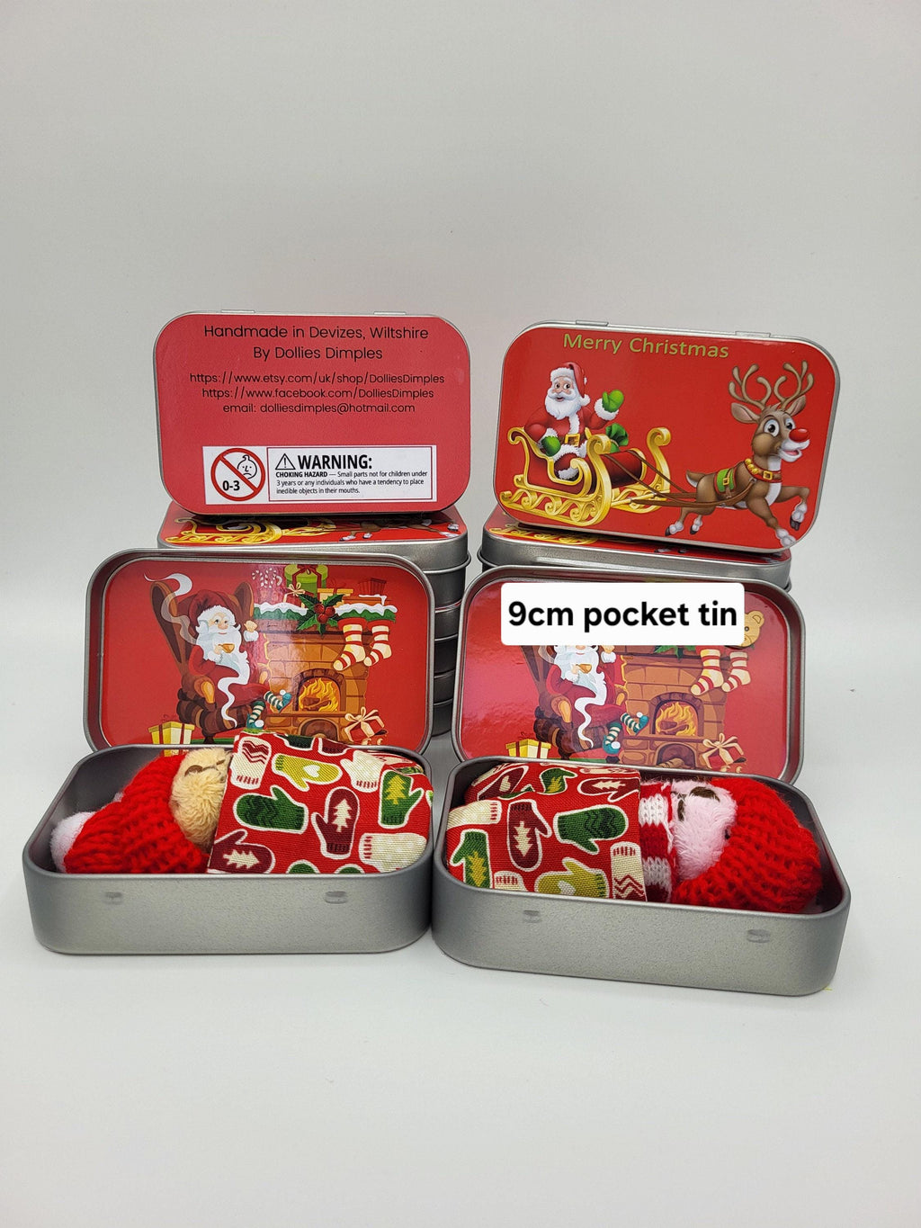 Christmas Teddy Bear in Pocket Tin: Christmas Stocking Filler