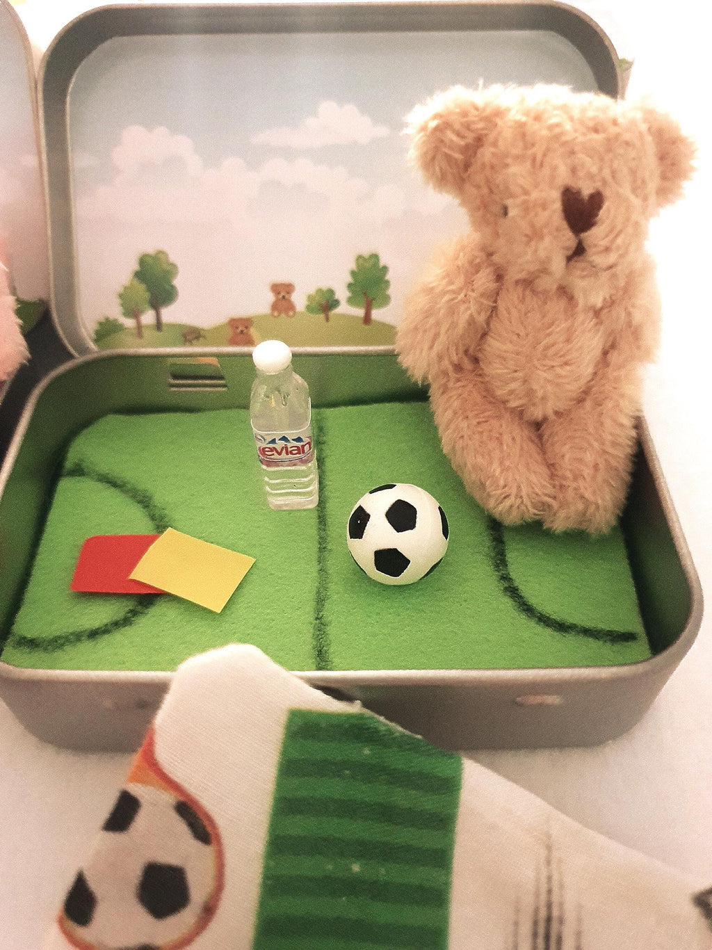 Football Teddy in Tin: Soccer Bear Keepsake Gift