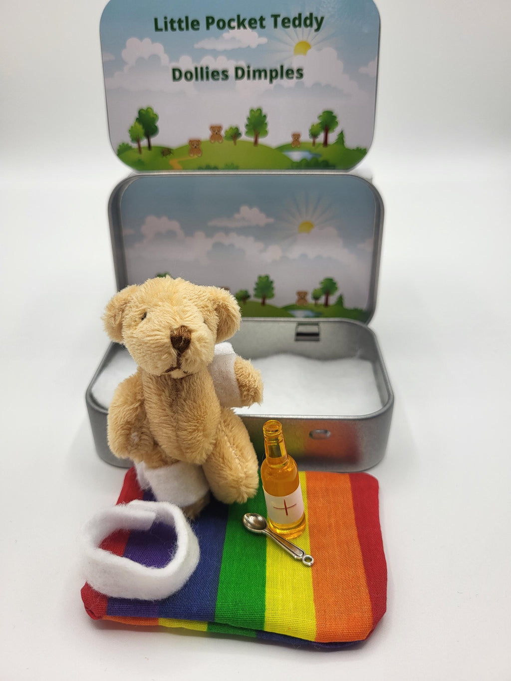 Get Well Soon Teddy in a Tin: Pocket Plush with Bandages