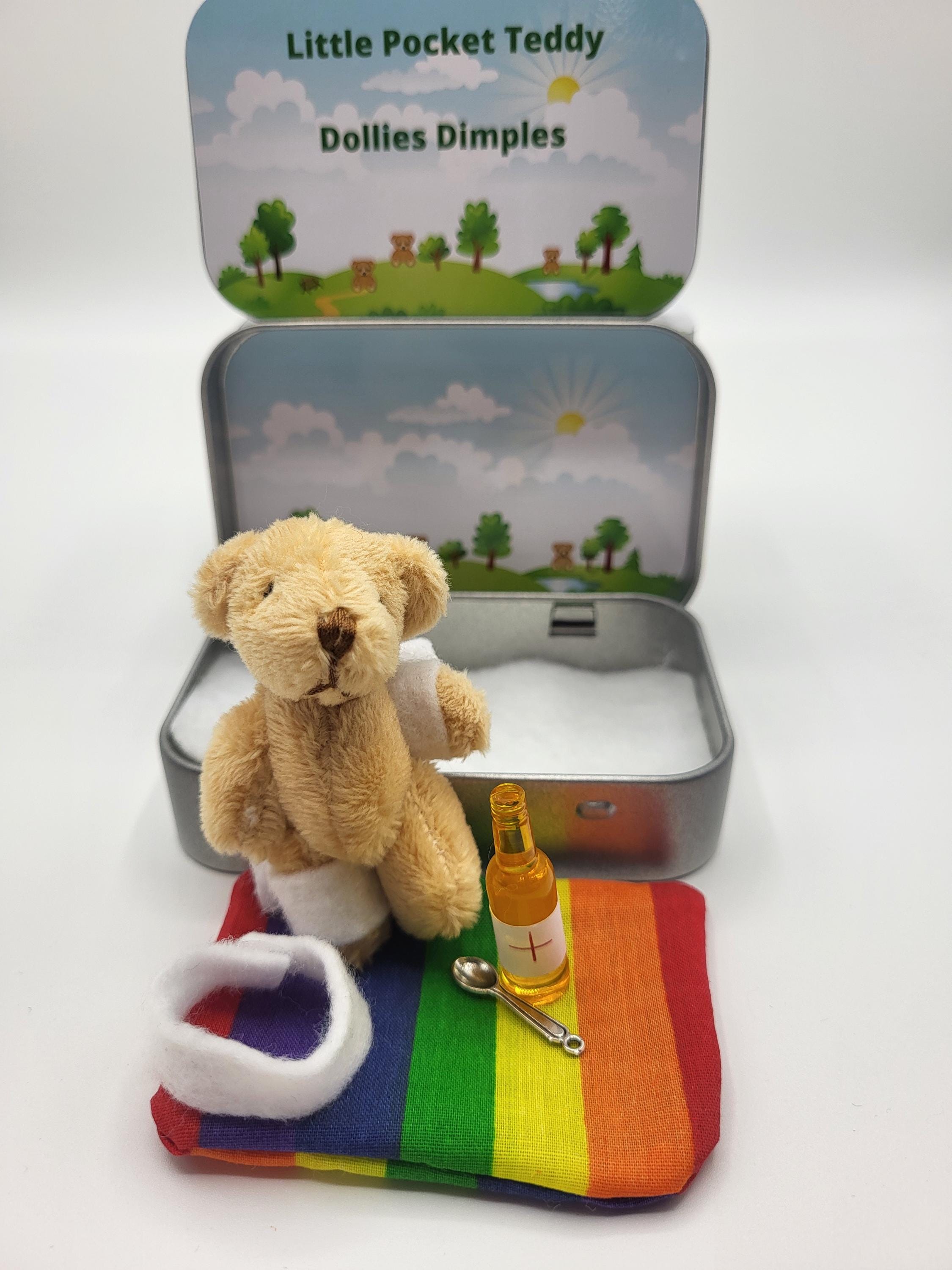 Get Well Soon Teddy in a Tin: Pocket Plush with Bandages