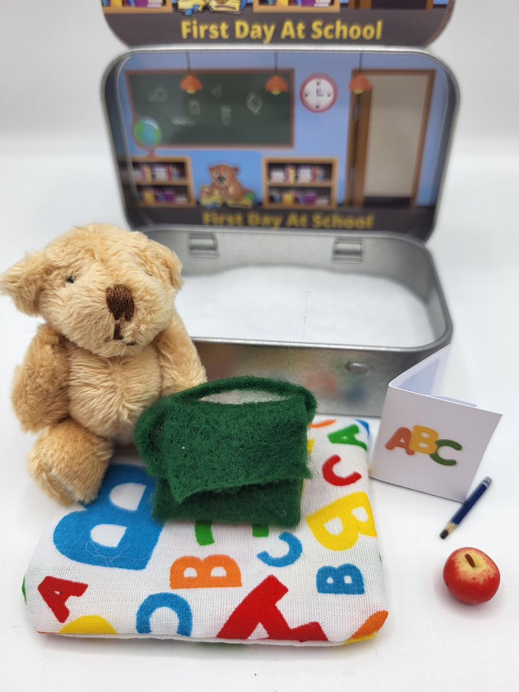 First Day at School Teddy Pocket Tin - Memory Keepsake