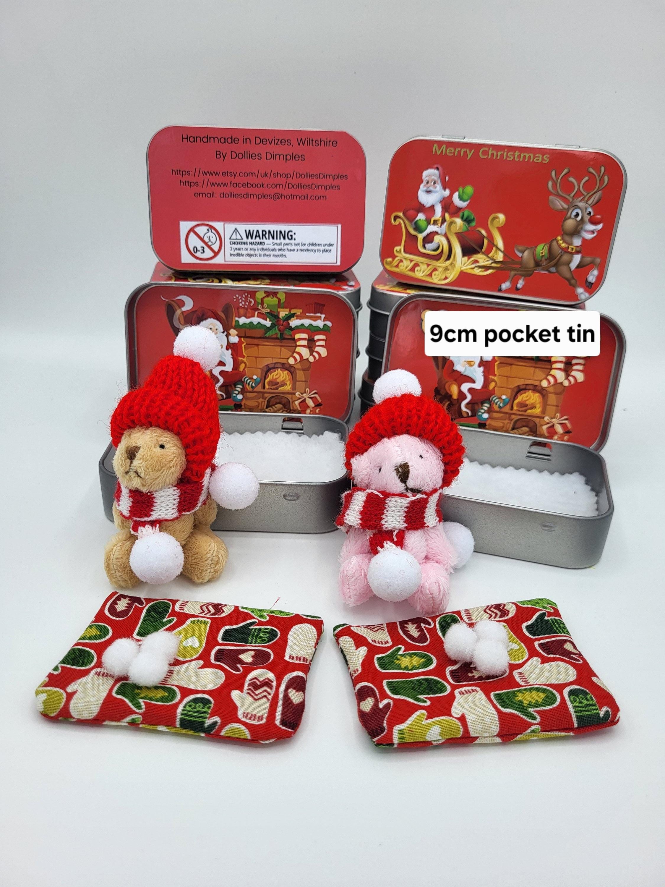 Christmas Teddy Bear in Pocket Tin: Christmas Stocking Filler