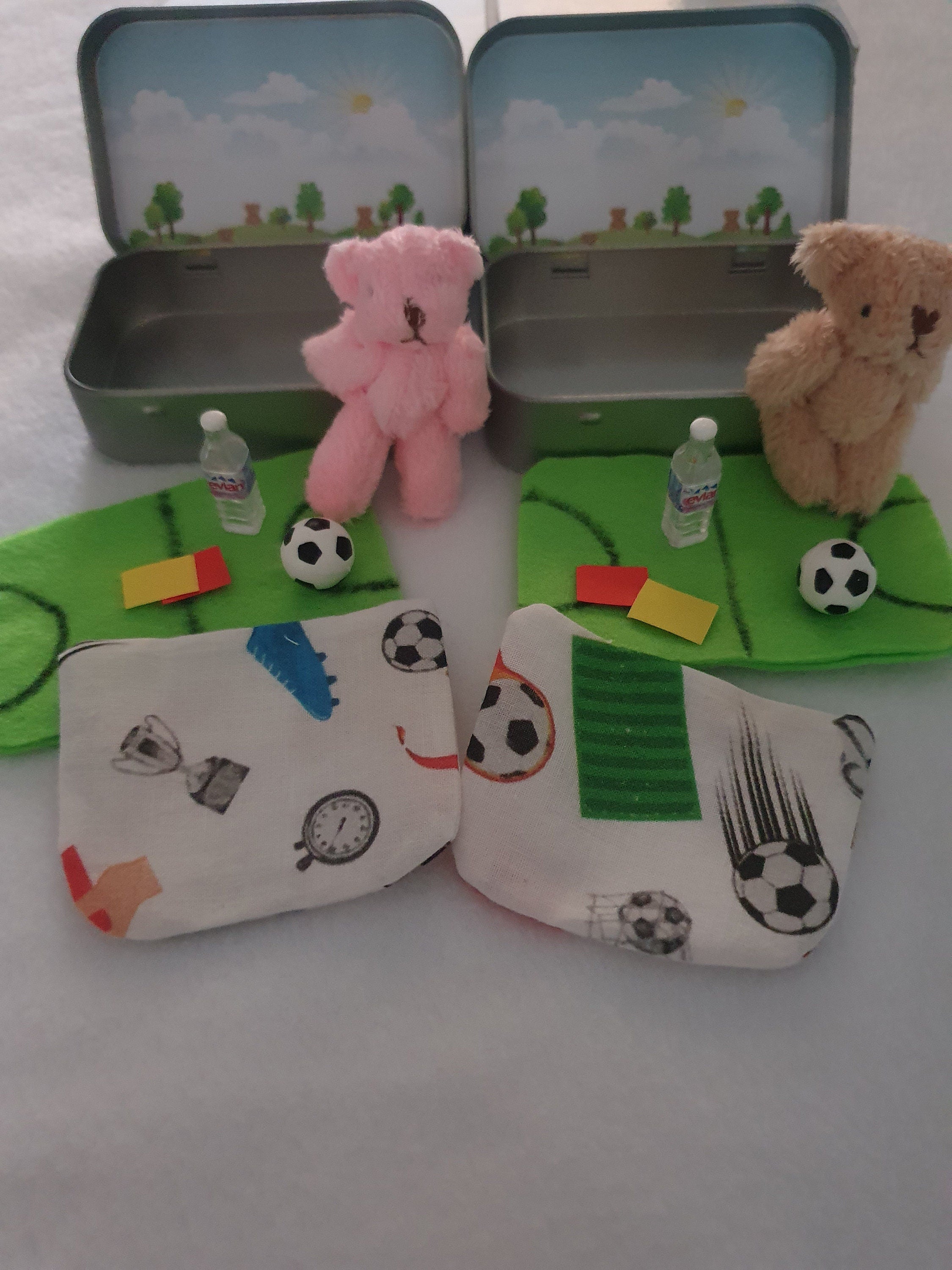 Football Teddy in Tin: Soccer Bear Keepsake Gift