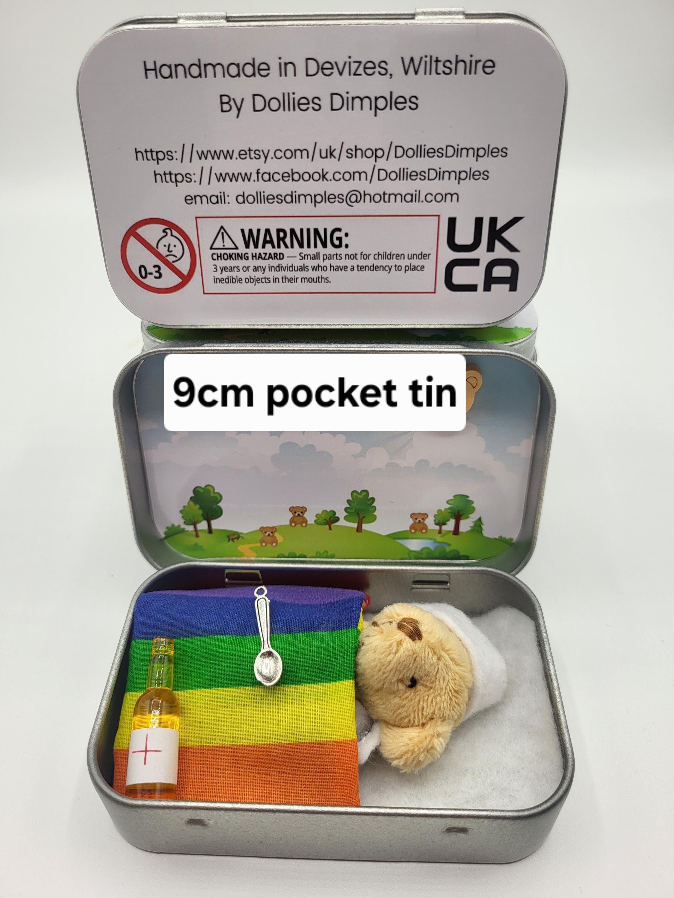 Get Well Soon Teddy in a Tin: Pocket Plush with Bandages