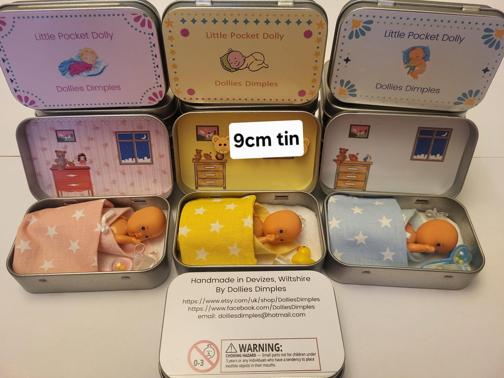 Pocket Baby Doll Bedtime Set in Tin: Portable Travel Toy