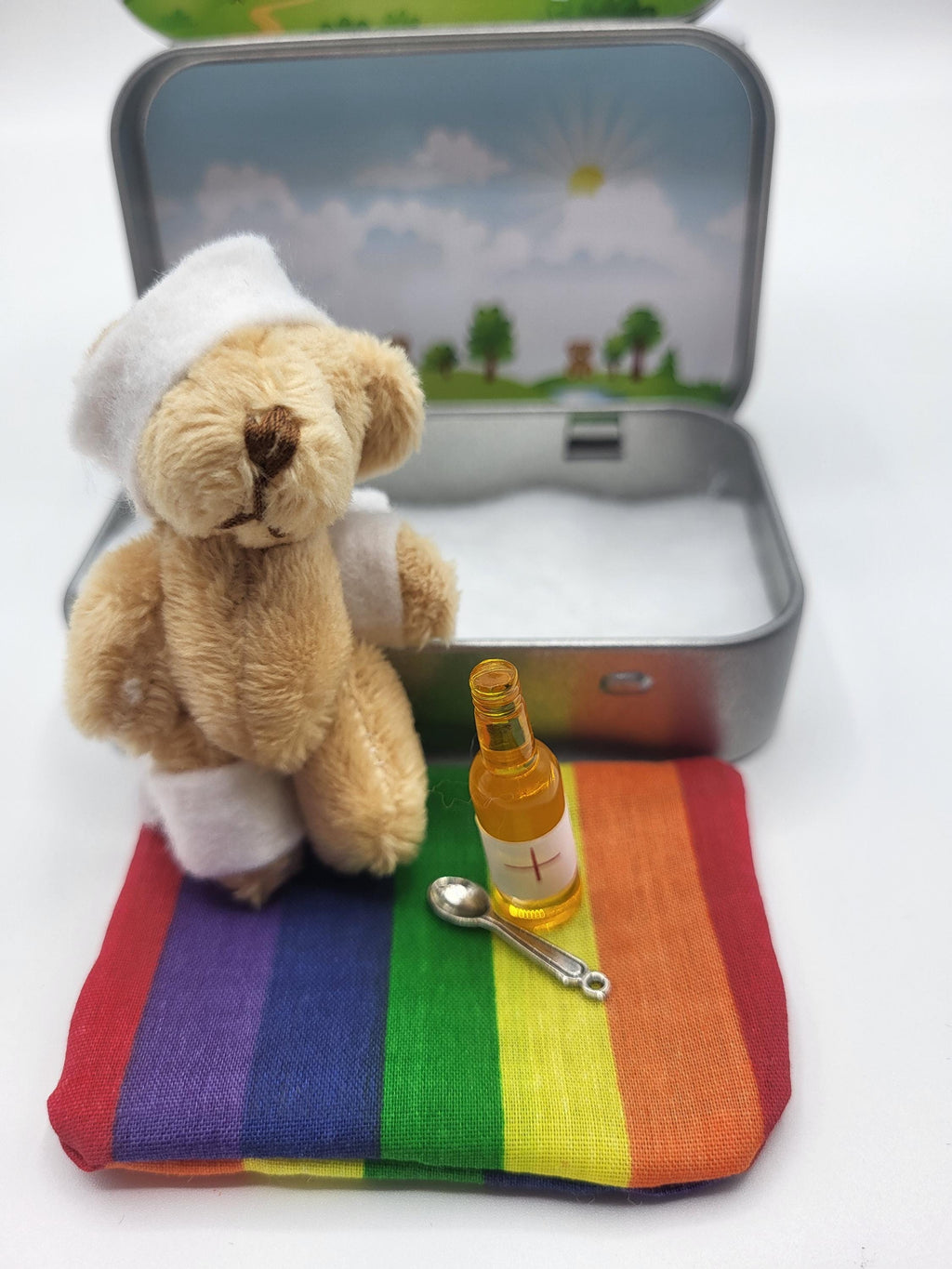 Get Well Soon Teddy in a Tin: Pocket Plush with Bandages