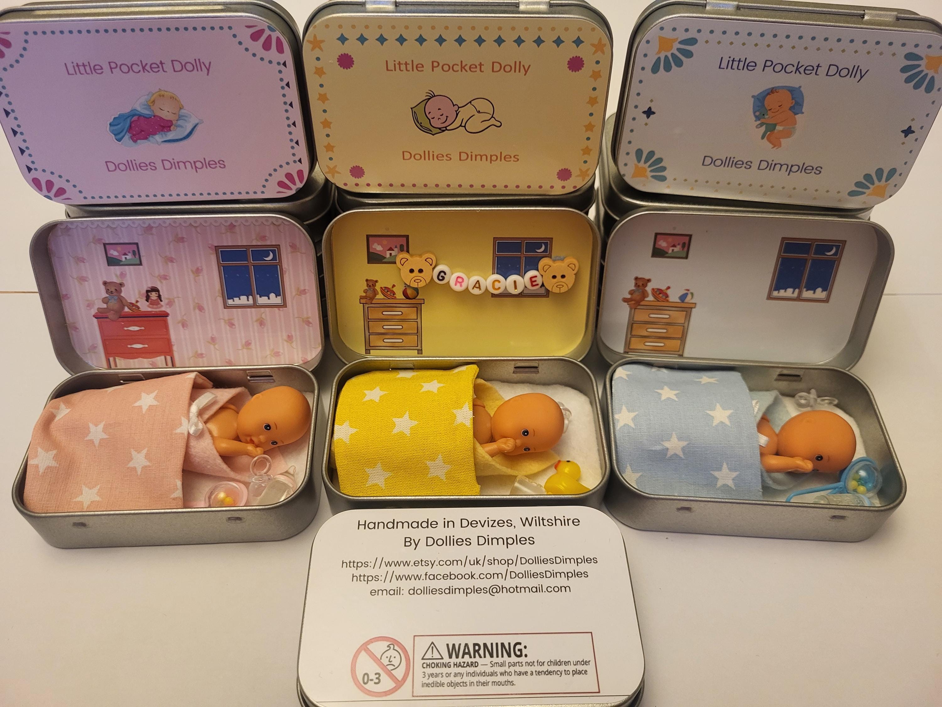 Personalized Miniature Teddy & Bunny Tin Playset, Party Favors, Bulk 10