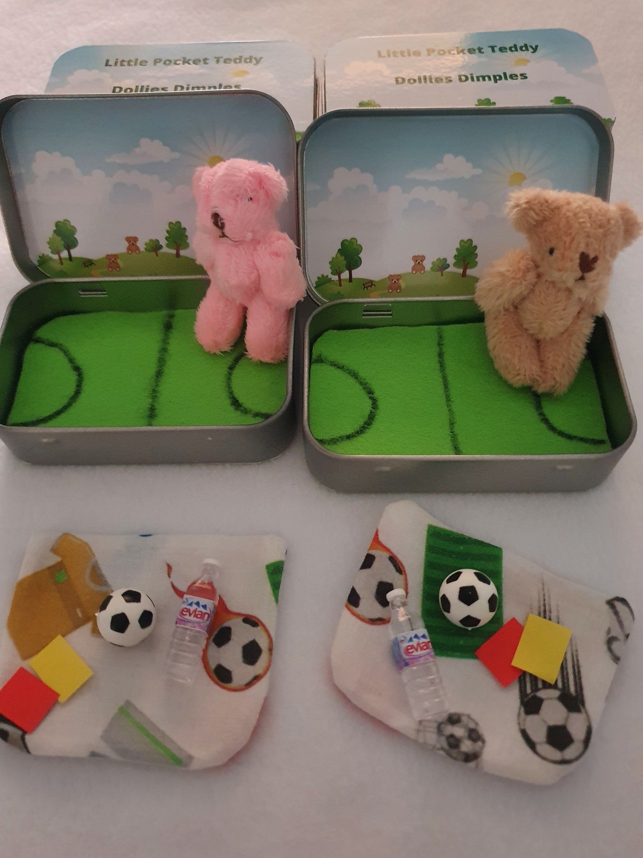 Football Teddy in Tin: Soccer Bear Keepsake Gift