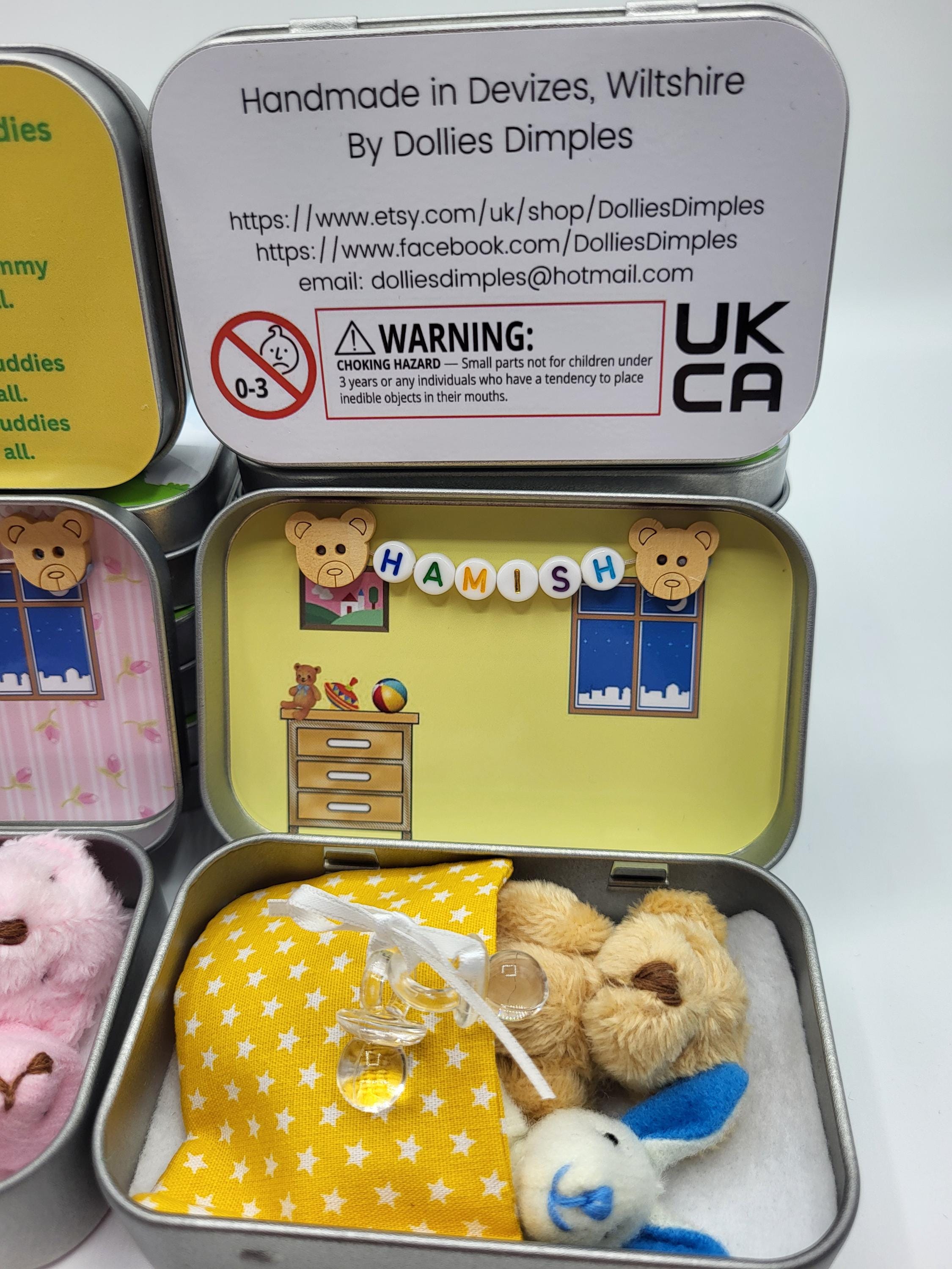 Teddy Bear Dummy Fairy Pocket Tin: Anxiety Support Gift