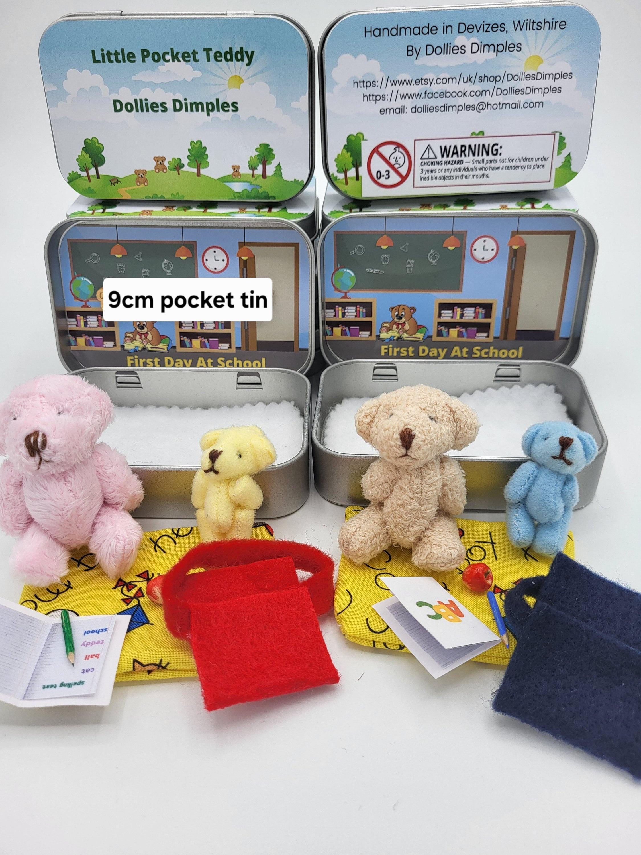 First Day at School Teddy Pocket Tin - Memory Keepsake