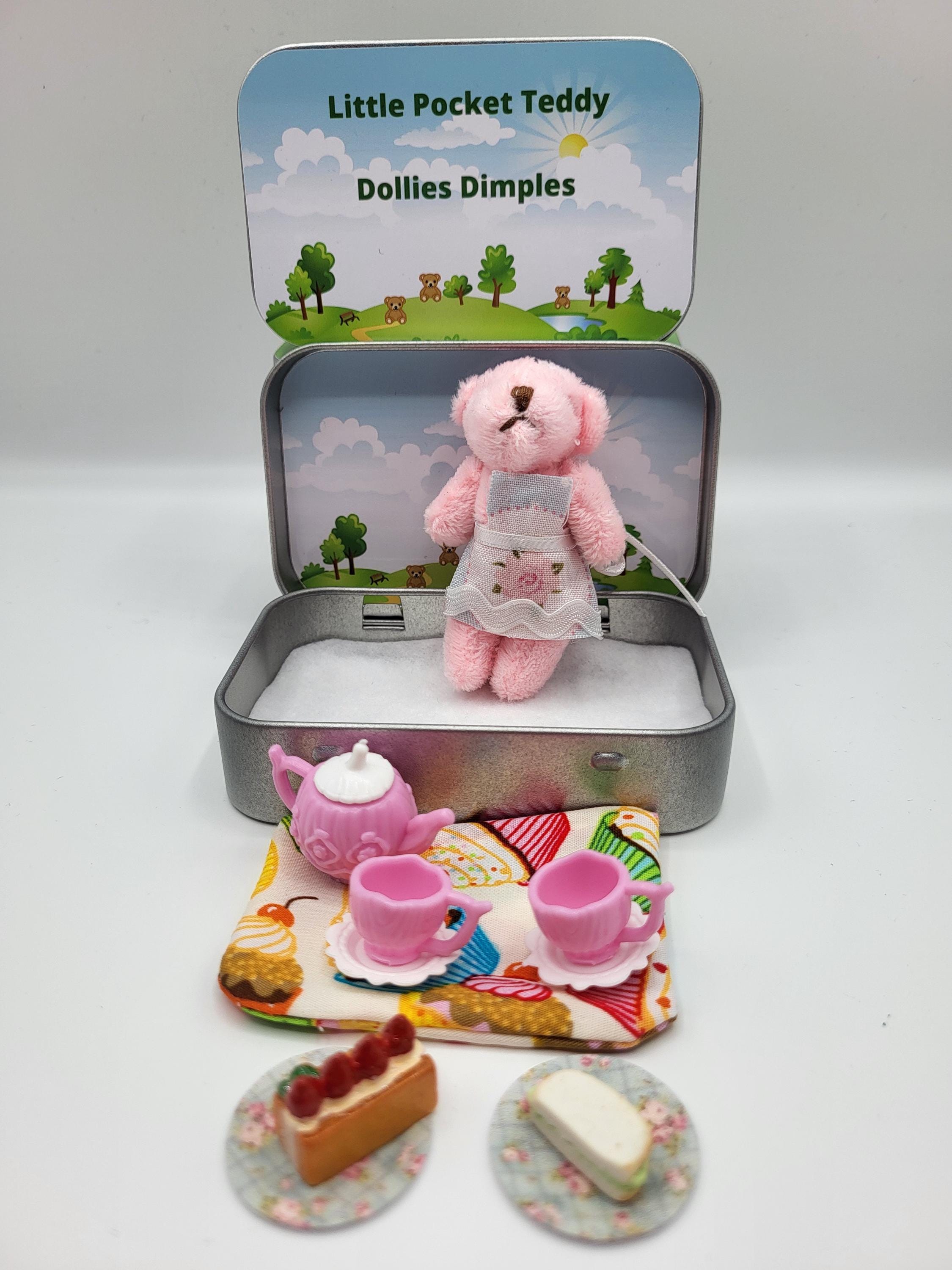 Mini Teddy Bear Tea Party Pocket Tin - Pretend Play Set