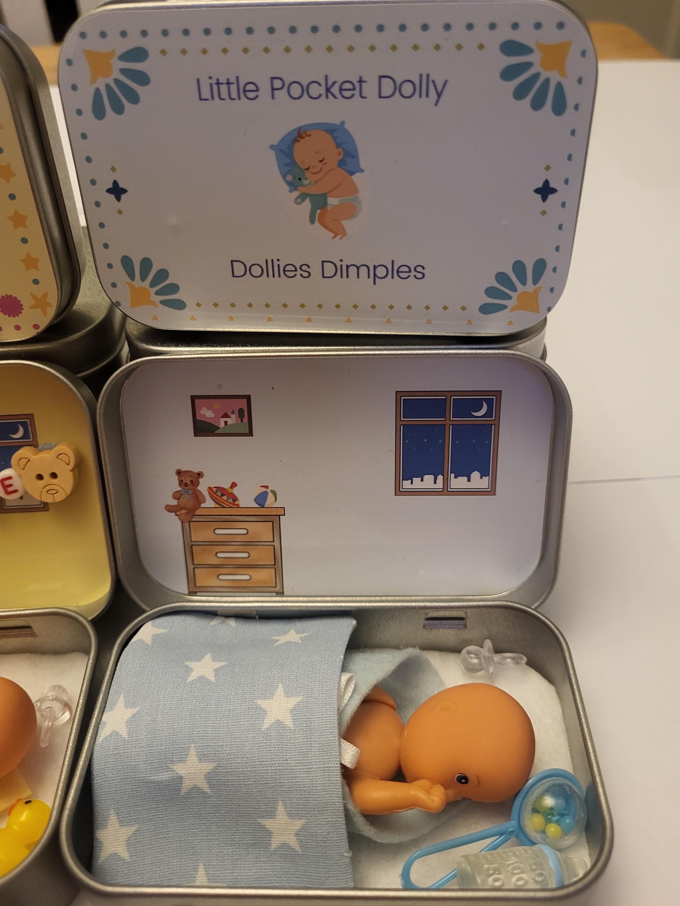 Pocket Baby Doll Bedtime Set in Tin: Portable Travel Toy