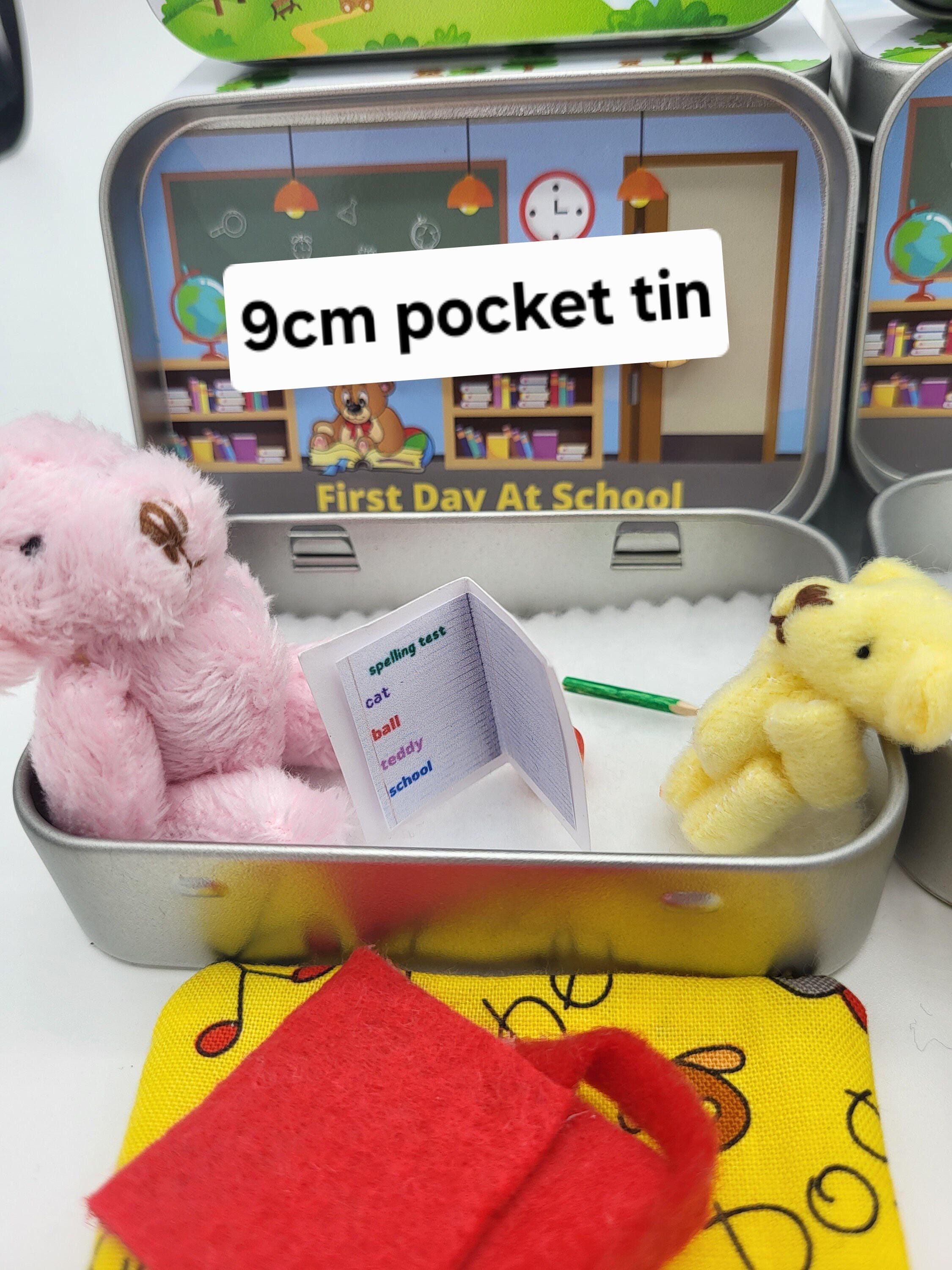 First Day at School Teddy Pocket Tin - Memory Keepsake