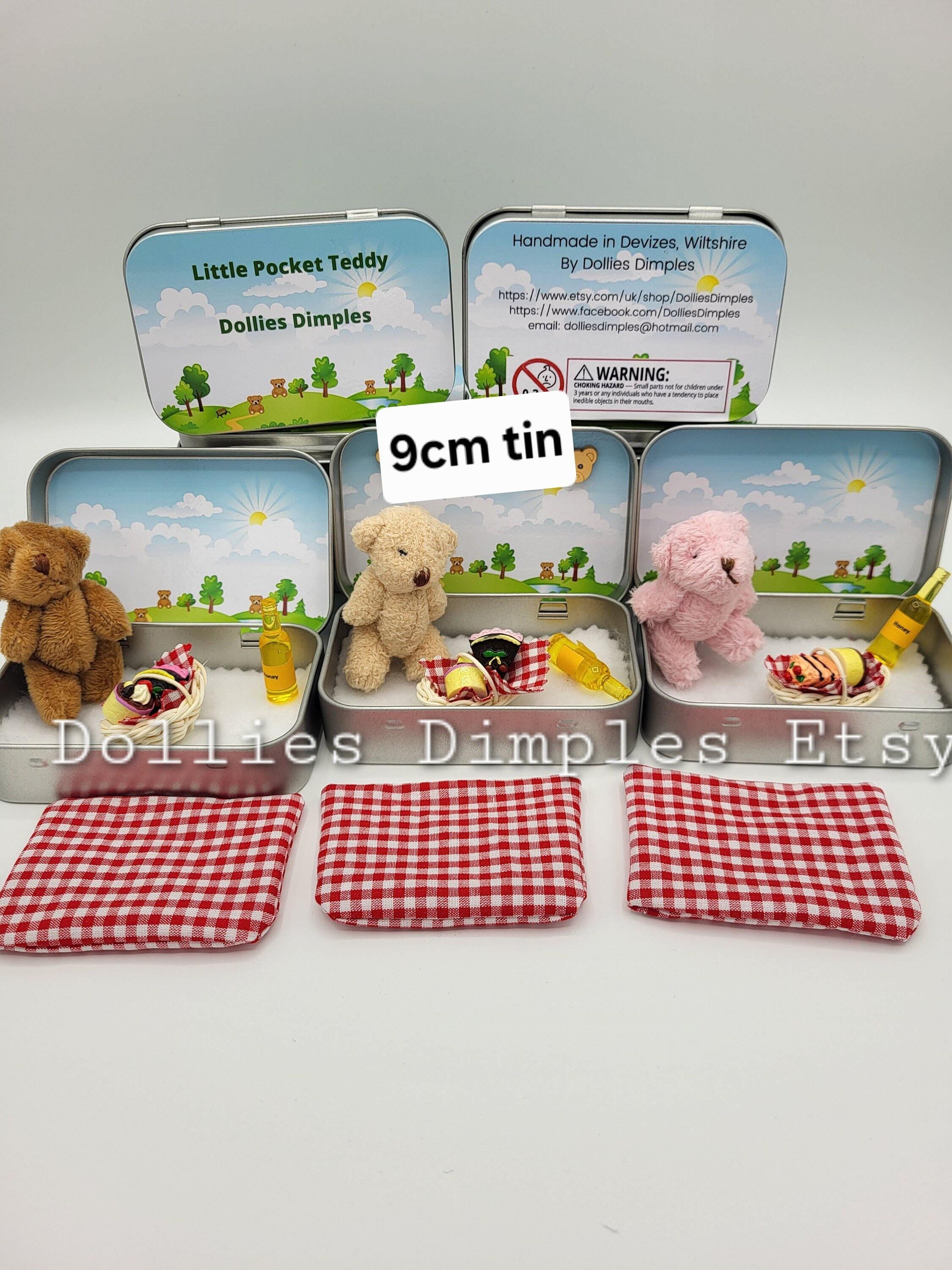 Pocket Teddy Bear Picnic in a Tin: Miniature Plush Gift