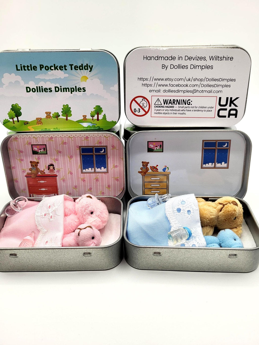Pocket Teddy Bear in Tin: role play gift