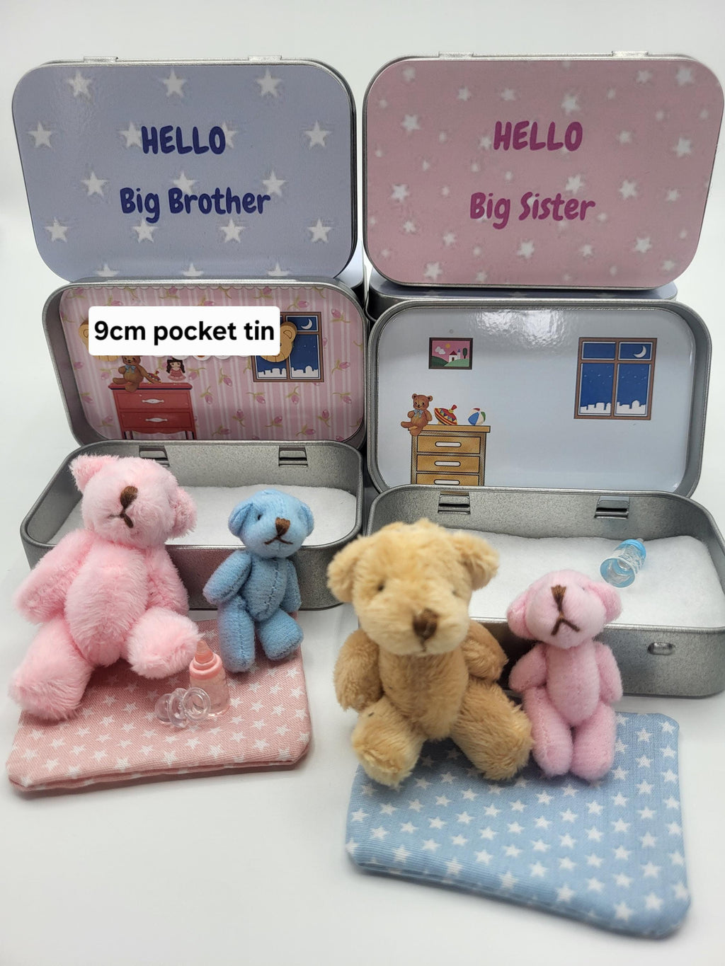 Hello Big Brother or Sister sibling Gift. Teddy Bear Sibling Reveal personalised present from baby