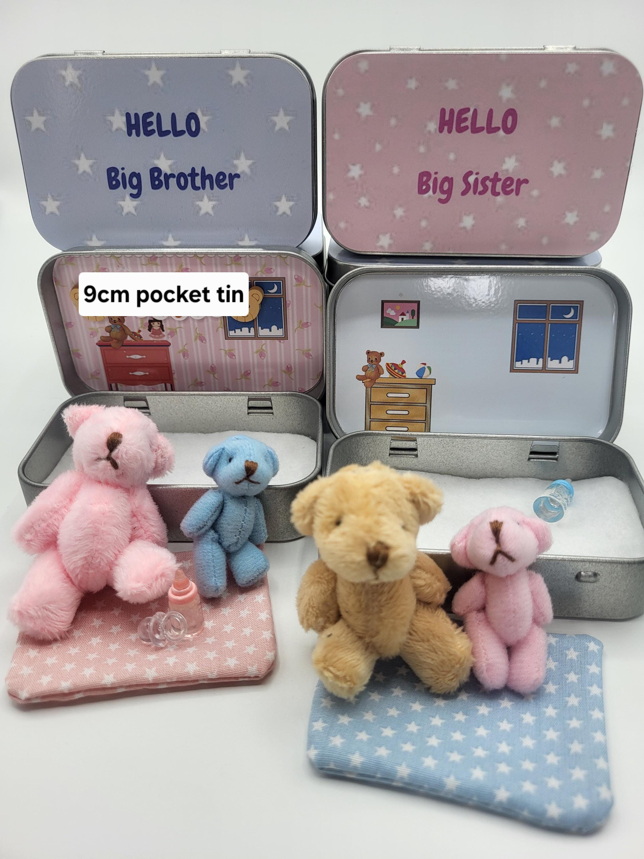 Hello Big Brother or Sister sibling Gift. Teddy Bear Sibling Reveal personalised present from baby