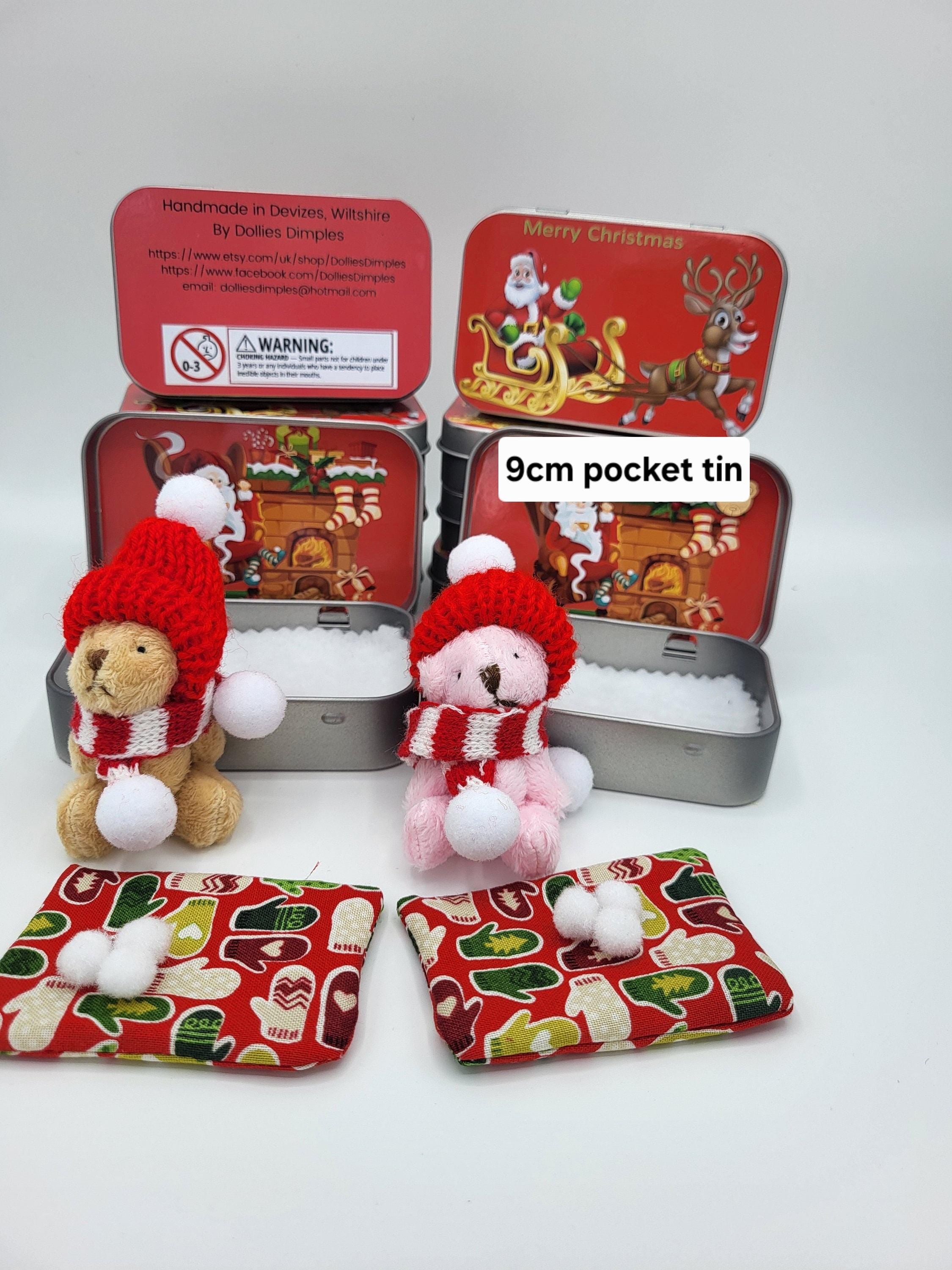 Christmas Teddy Bear in Pocket Tin: Christmas Stocking Filler