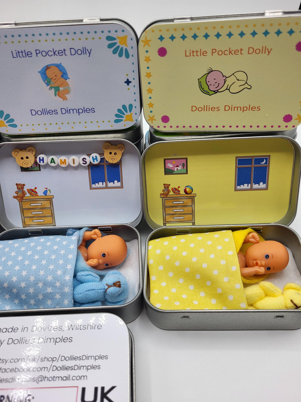 Pocket Baby Doll Bedtime Set in Tin: Portable Travel Toy