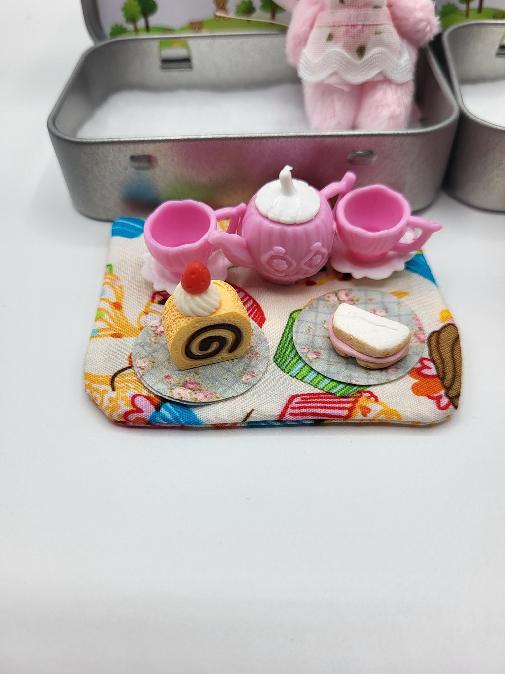 Mini Teddy Bear Tea Party Pocket Tin - Pretend Play Set