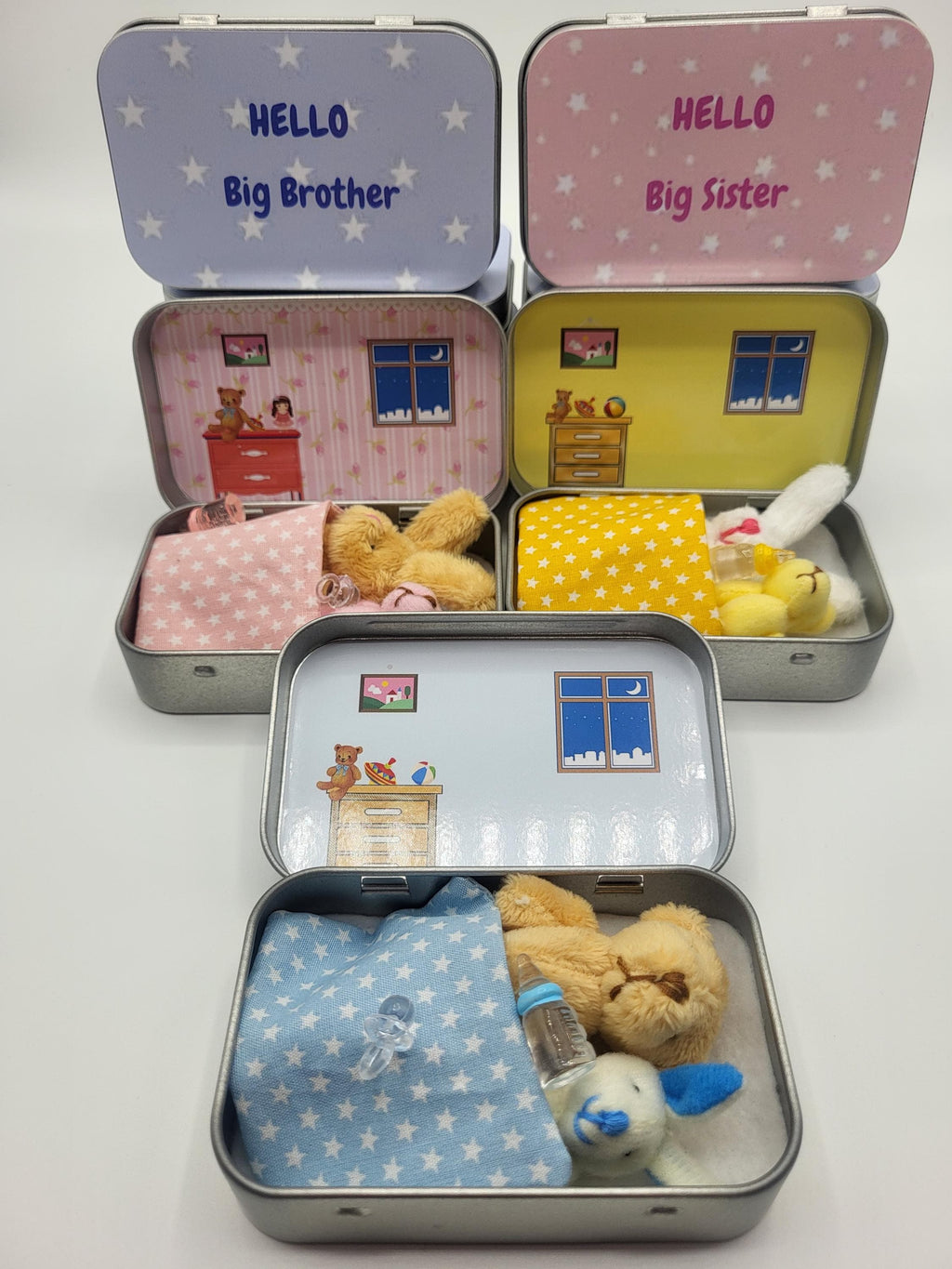 Hello Big Brother or Sister sibling Gift. Teddy Bear Sibling Reveal personalised present from baby