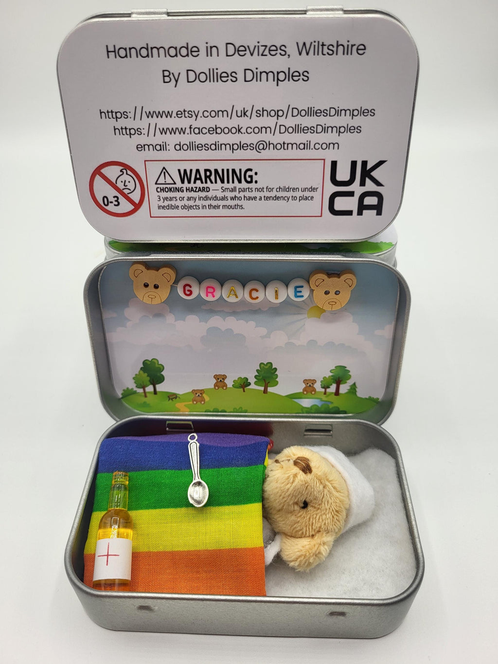 Get Well Soon Teddy in a Tin: Pocket Plush with Bandages